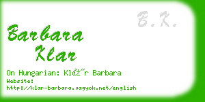 barbara klar business card